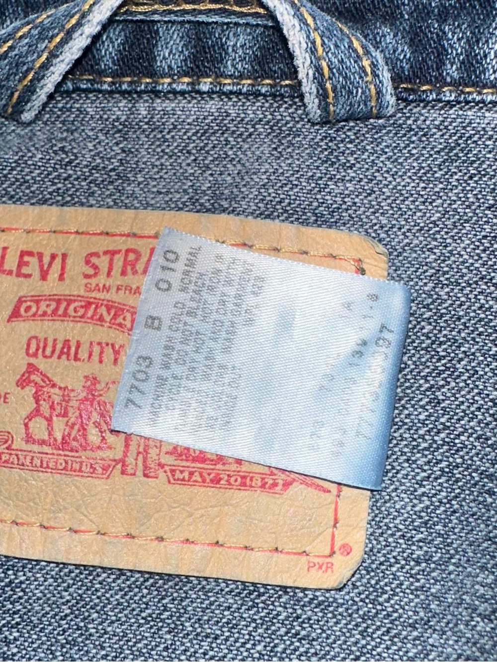 Vintage Y2K Levis Bush Jacket Full Zip Denim Jean Belted Chore Jacket Size Large - Picture 13 of 14